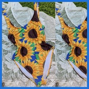 Vintage Sunflower One Piece Swimmie